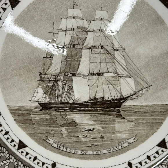 Wedgwood The American Clipper Ship Plate "Witch of the Wave" - Picture 3 of 5